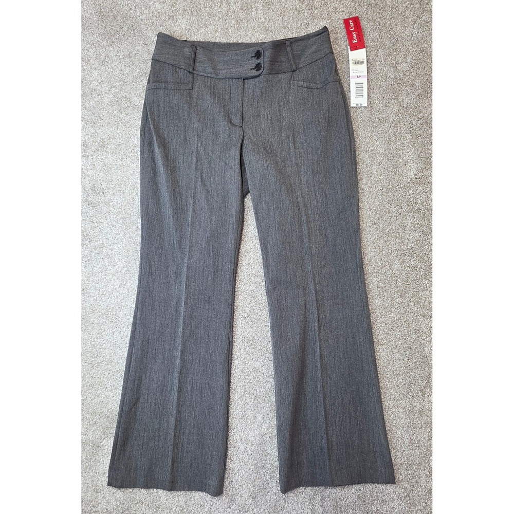 Rafaella Curvy Fit Dress Pants Womens 6P Gray Easy Care Bootcut Trousers NWT
458